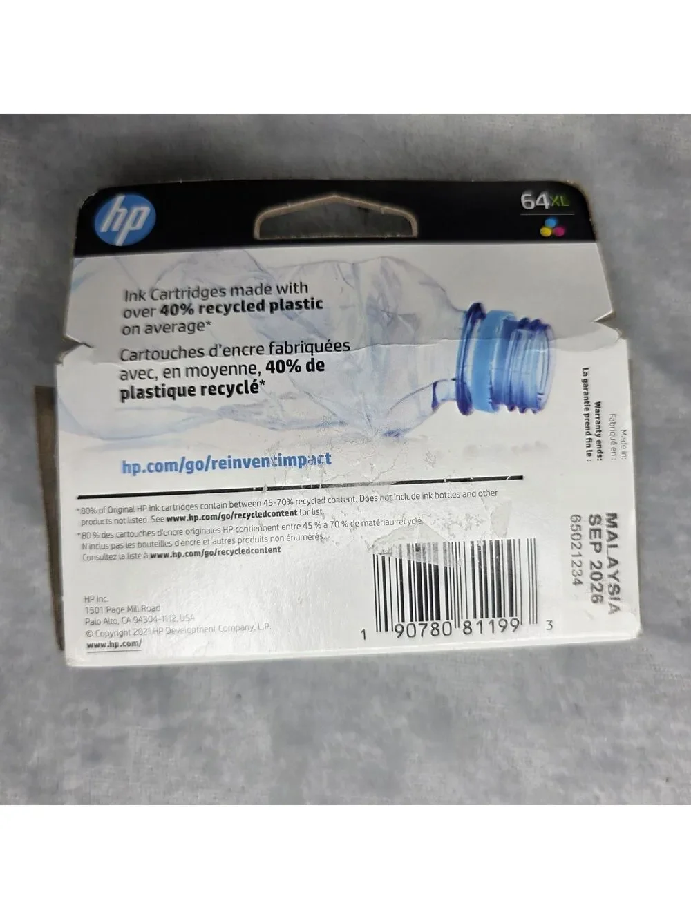 HP 2 Pack 64XL Black & Tri-Color Ink Envy 7155 7158 SEALED Boxes